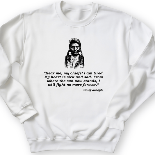 Chief Joseph Fight No More Crewneck White / S