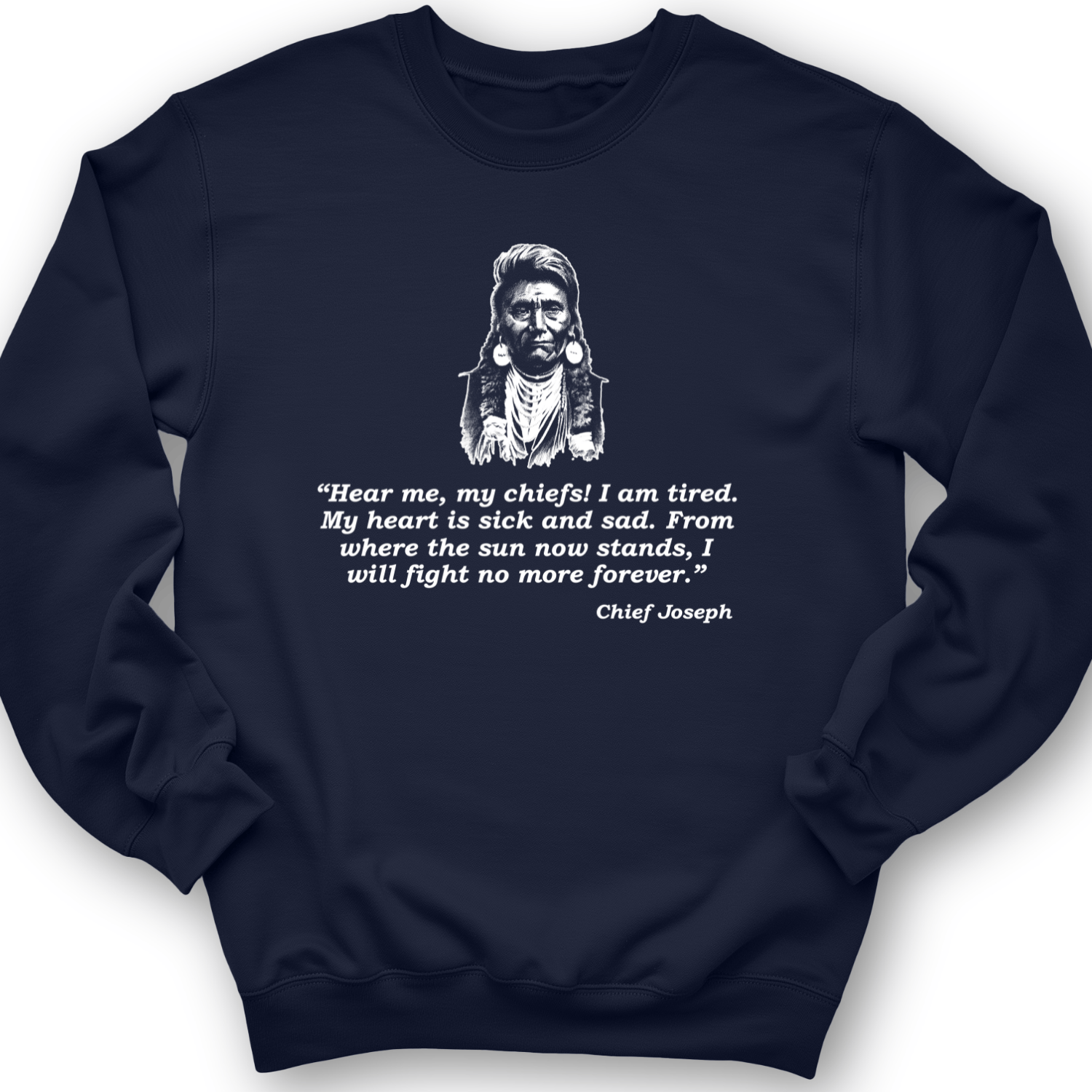 Chief Joseph Fight No More Crewneck Navy / S