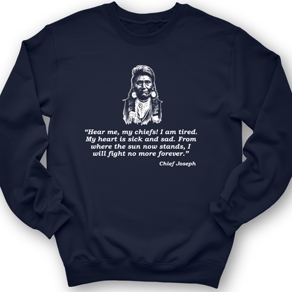 Chief Joseph Fight No More Crewneck Navy / S