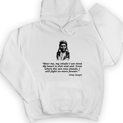 Chief Joseph Fight No More Hoodie White / S