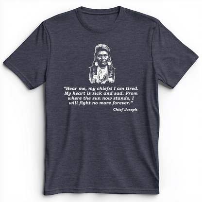 Chief Joseph Fight No More Premium Tee Heather Navy / S