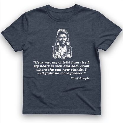 Chief Joseph Fight No More T-Shirt Heather Navy / S