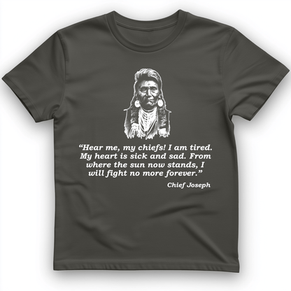 Chief Joseph Fight No More T-Shirt Charcoal / S