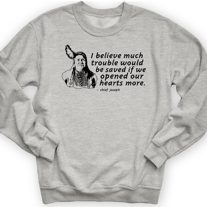 Chief Joseph Open Hearts Crewneck Sport Grey / S