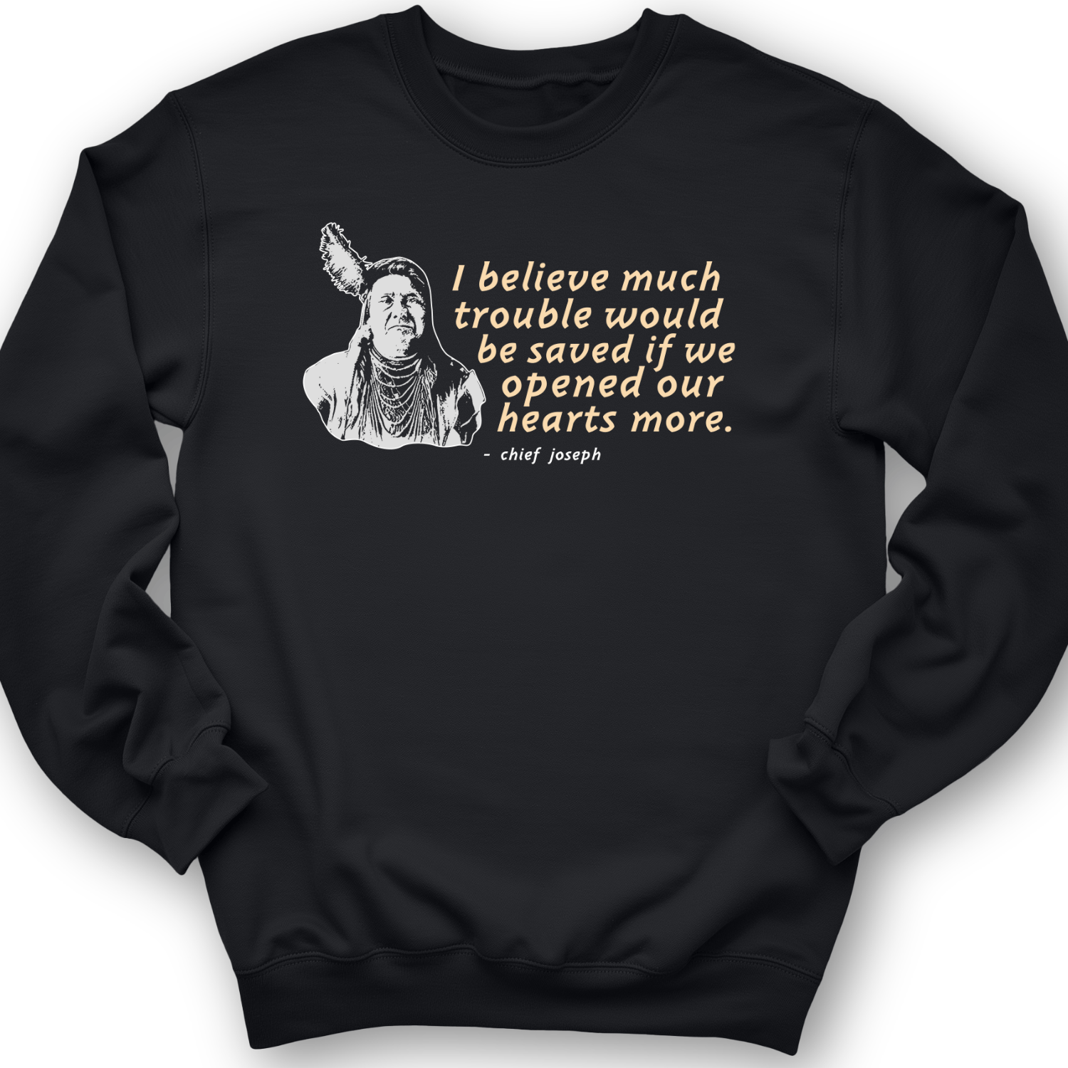 Chief Joseph Open Hearts Crewneck Black / S