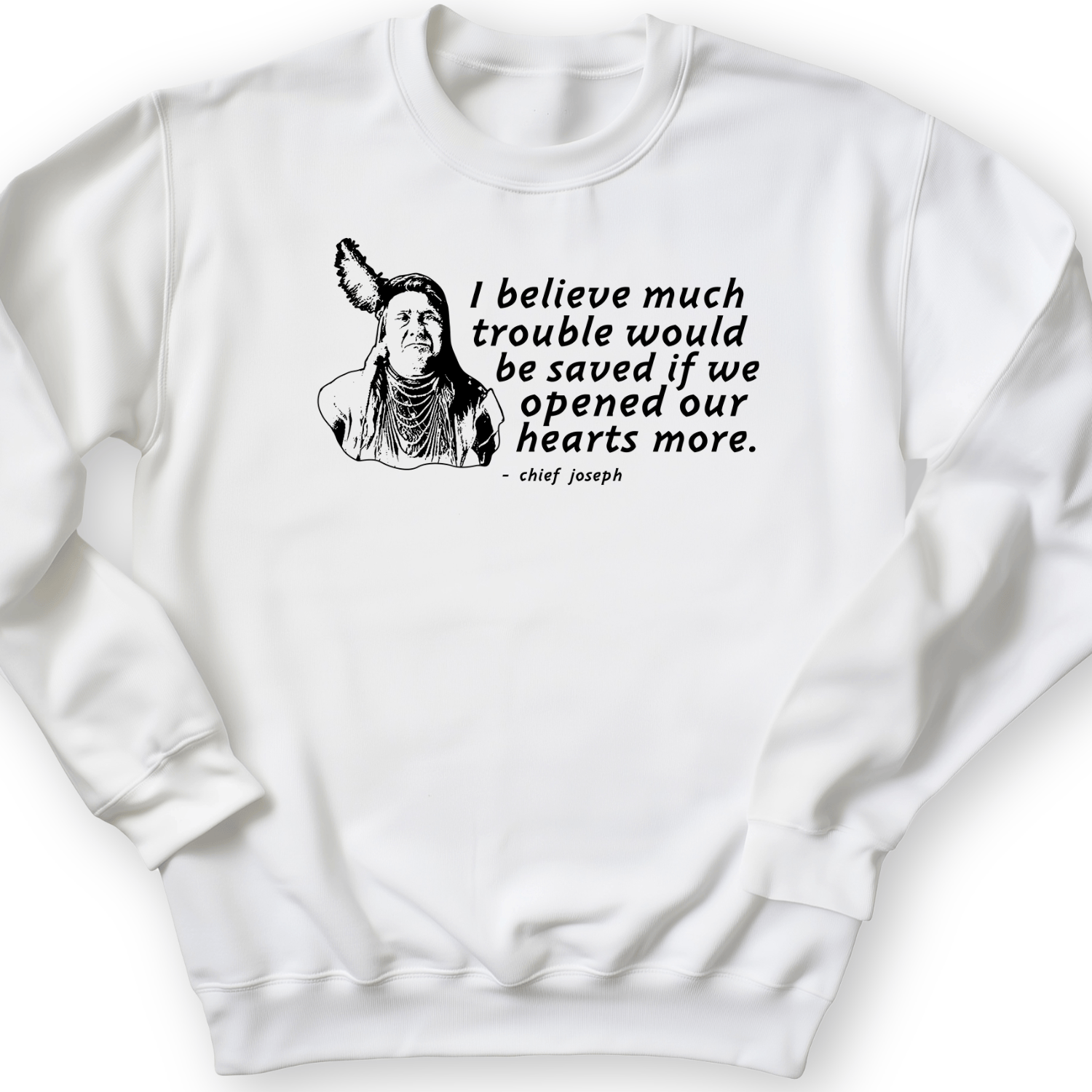 Chief Joseph Open Hearts Crewneck White / S