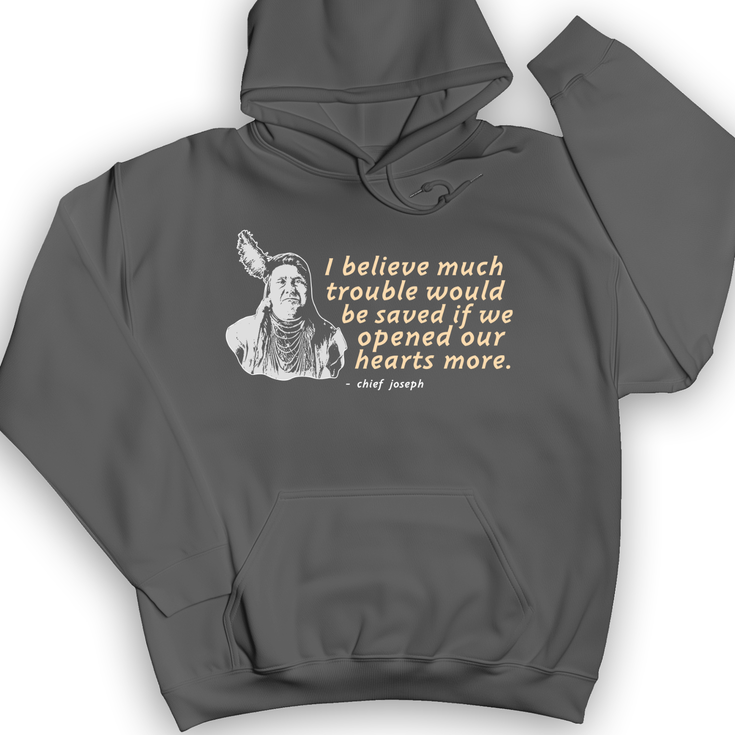 Chief Joseph Open Hearts Hoodie Charcoal / S