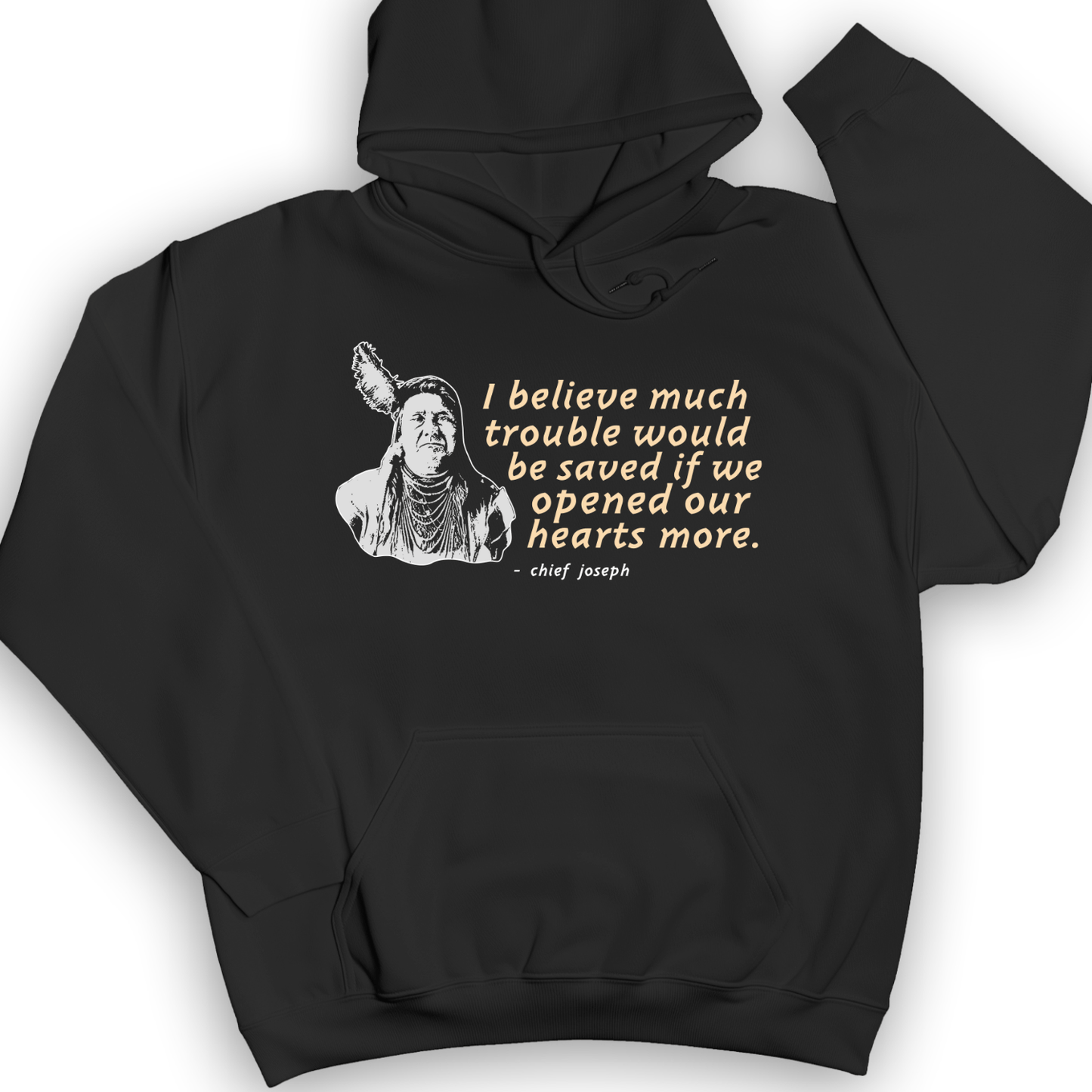 Chief Joseph Open Hearts Hoodie Black / S