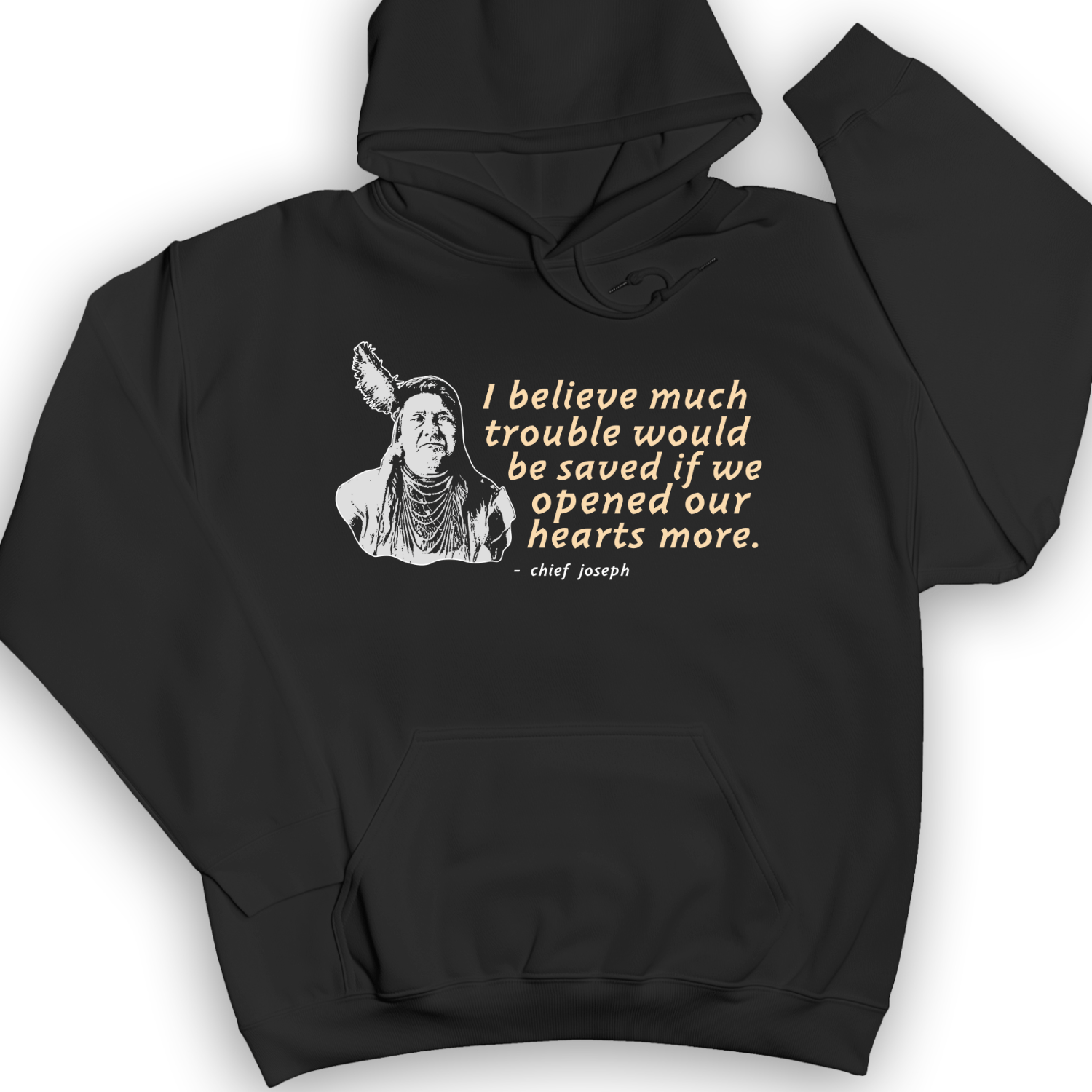 Chief Joseph Open Hearts Hoodie Black / S