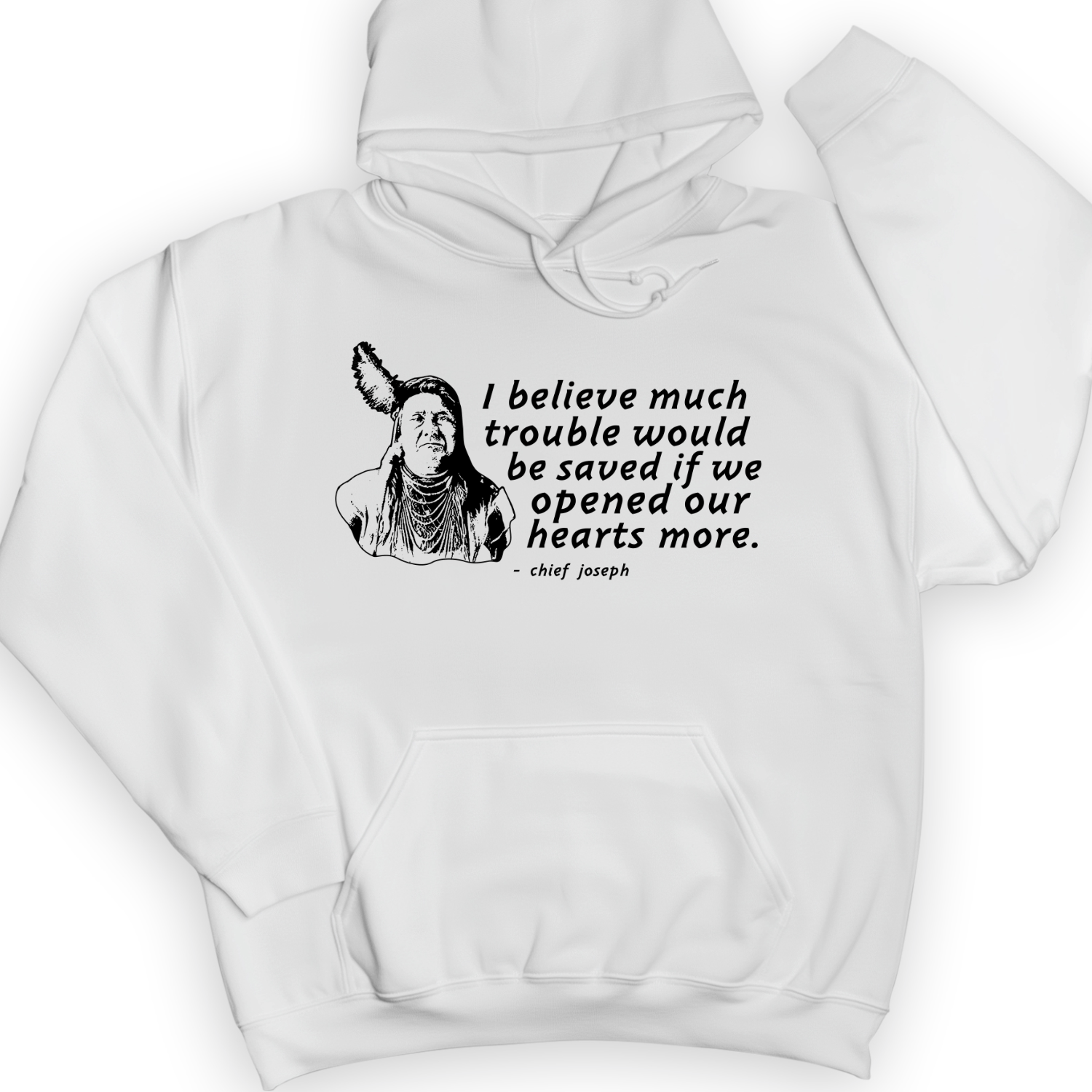 Chief Joseph Open Hearts Hoodie White / S