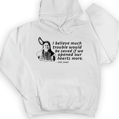 Chief Joseph Open Hearts Hoodie White / S