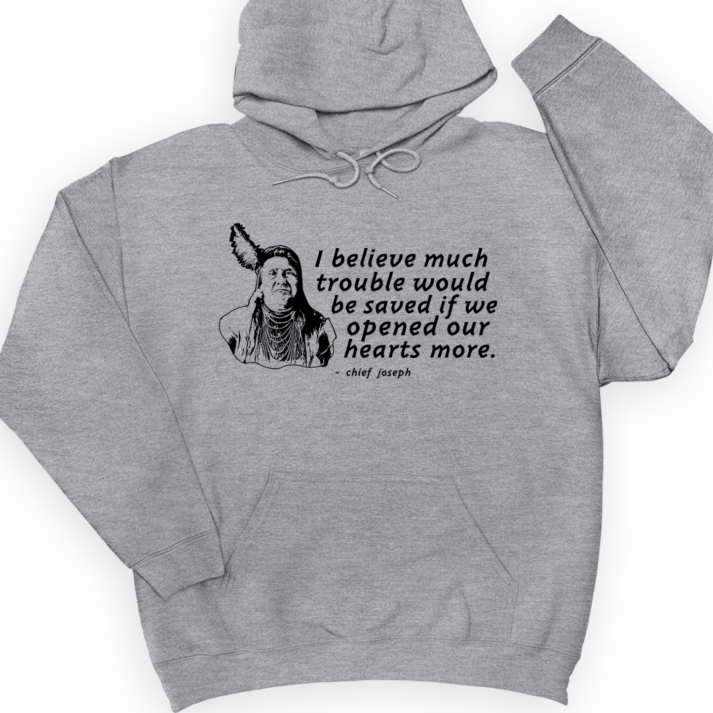 Chief Joseph Open Hearts Hoodie Sport Grey / S