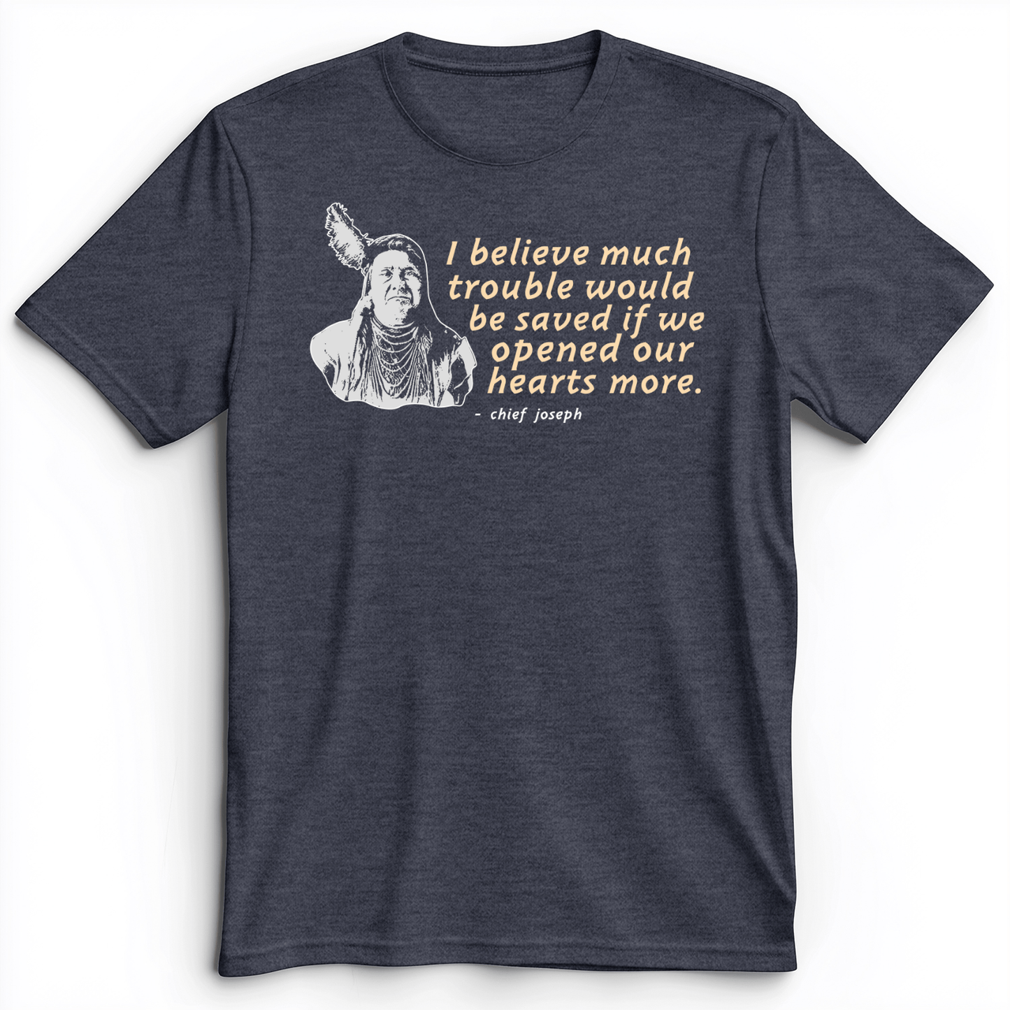 Chief Joseph Open Hearts Premium Tee Heather Navy / S