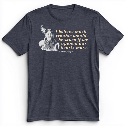 Chief Joseph Open Hearts Premium Tee Heather Navy / S