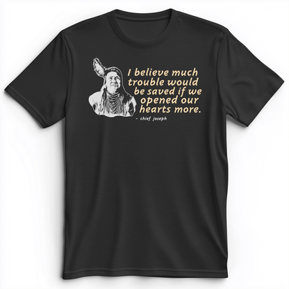 Chief Joseph Open Hearts Premium Tee Dark Grey Heather / S