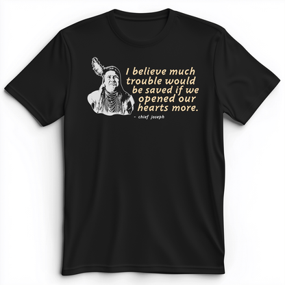 Chief Joseph Open Hearts Premium Tee Black / S