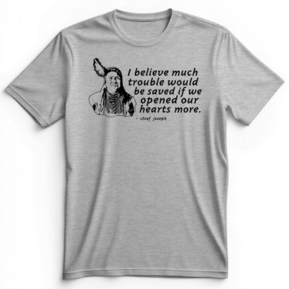 Chief Joseph Open Hearts Premium Tee Athletic Heather / S