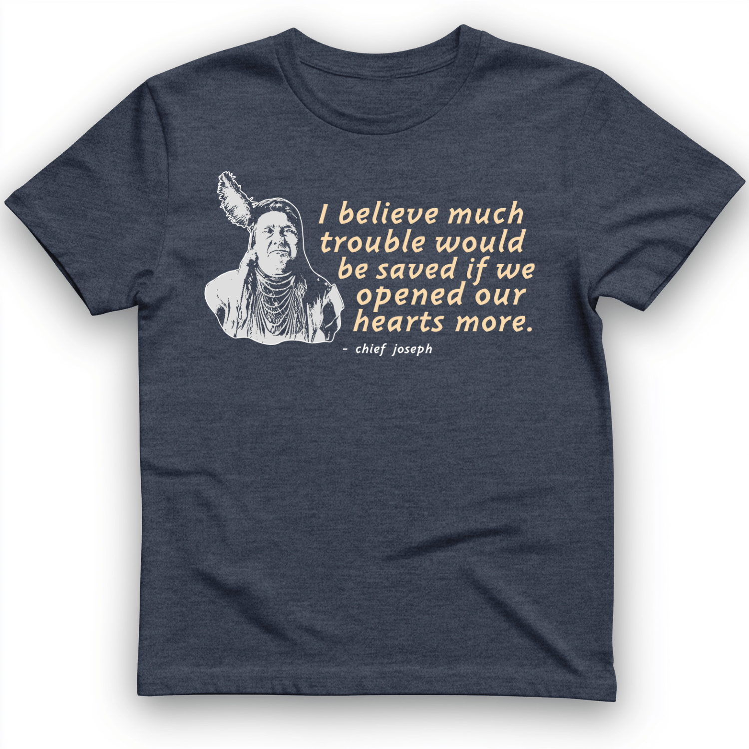 Chief Joseph Open Hearts T-Shirt Heather Navy / S