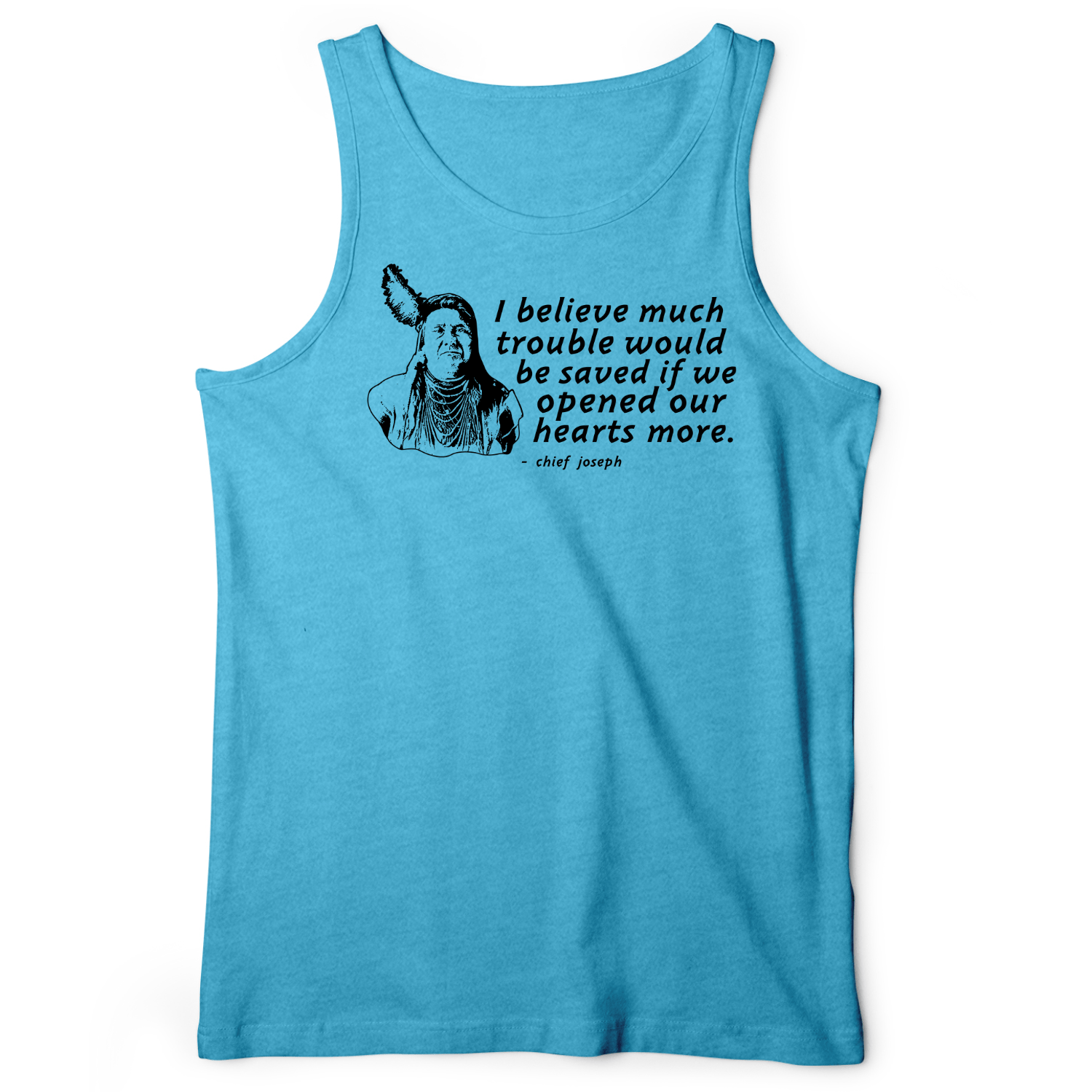 Chief Joseph Open Hearts Tank Aqua TriBlend / XS