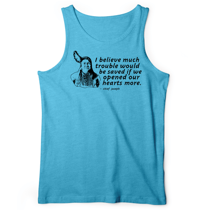 Chief Joseph Open Hearts Tank Aqua TriBlend / XS