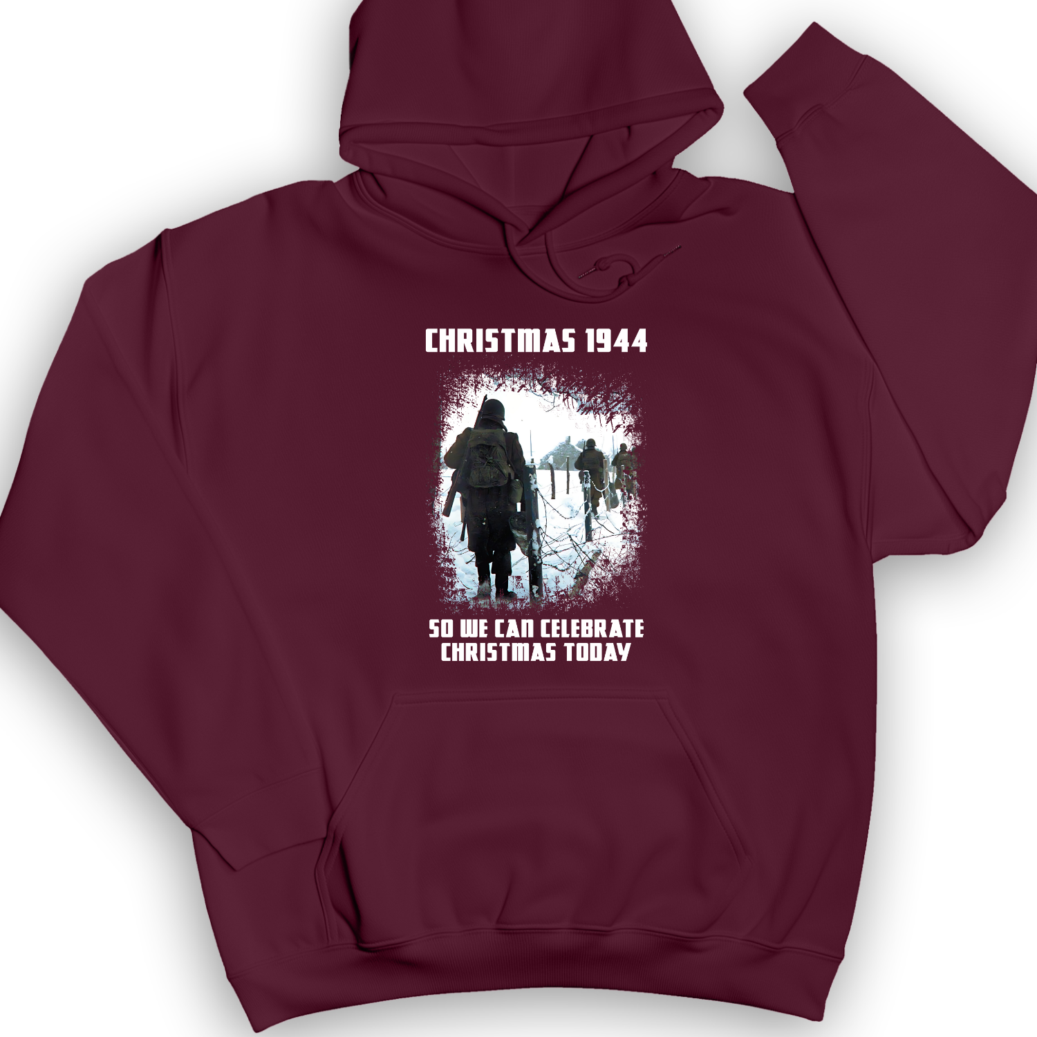 Christmas 1944 Hoodie Maroon / S