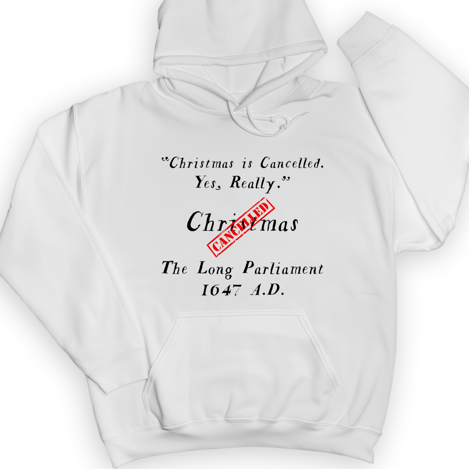 Christmas Is Cancelled Hoodie White / S