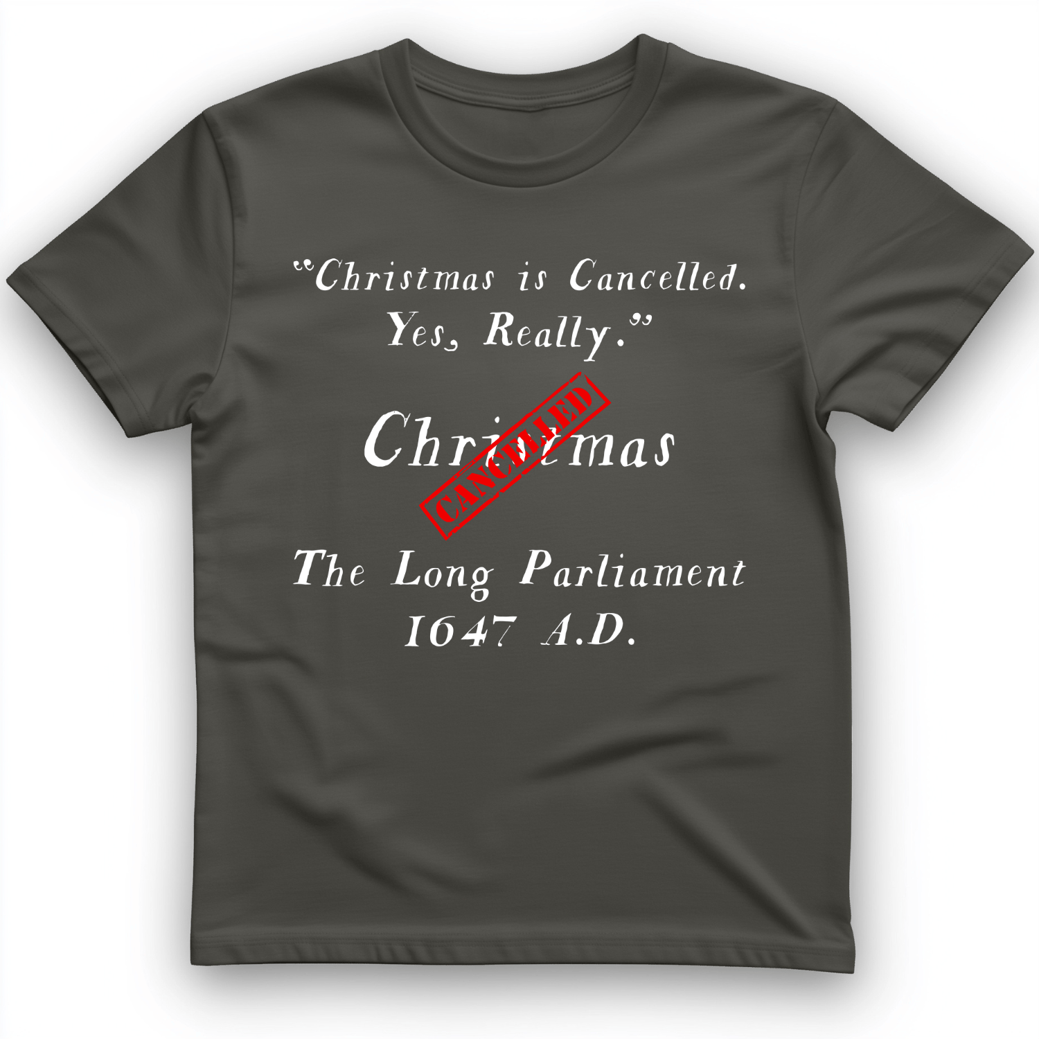 Christmas is Cancelled T-Shirt Charcoal / S
