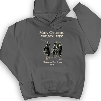 Christmas New York Style Hoodie Charcoal / S