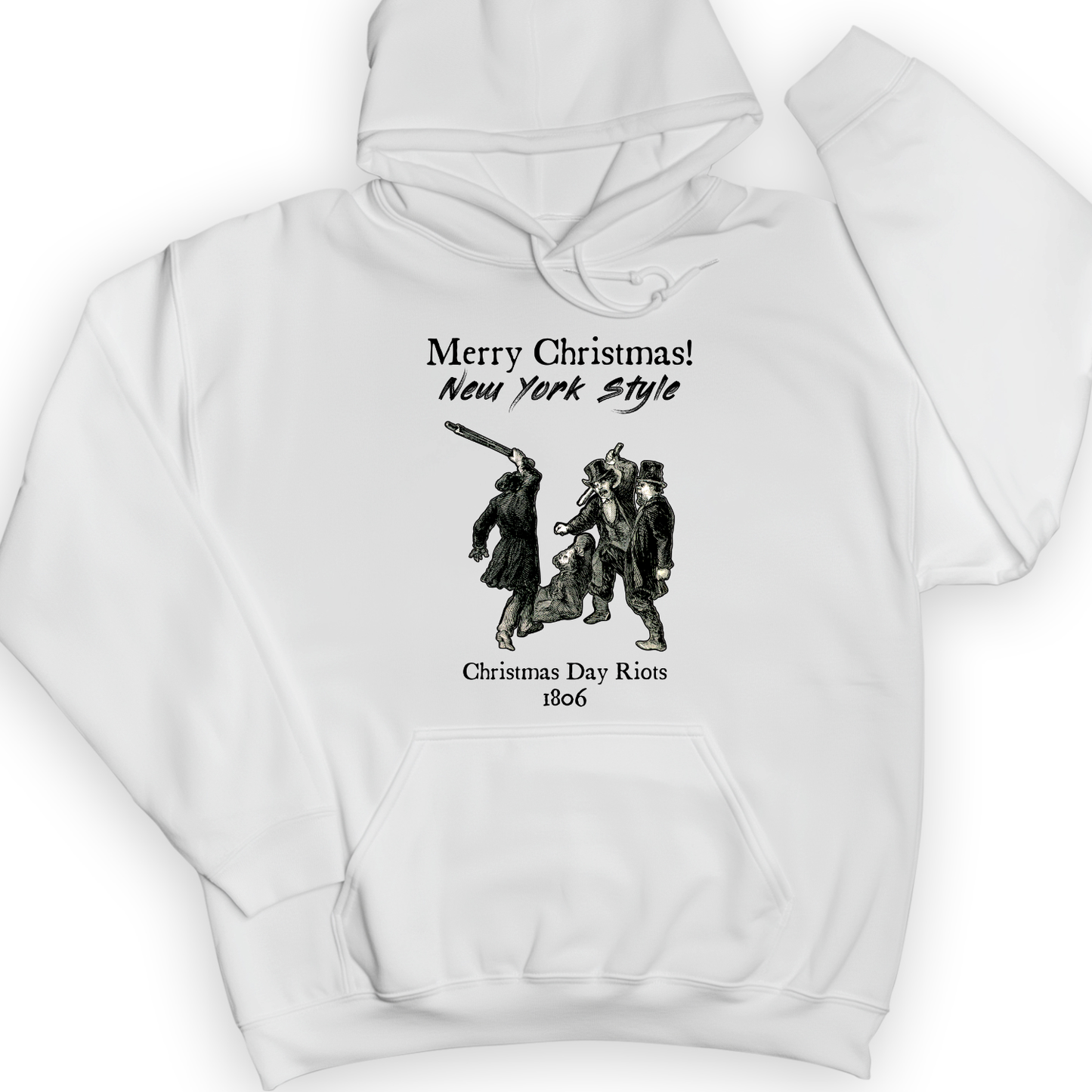 Christmas New York Style Hoodie White / S