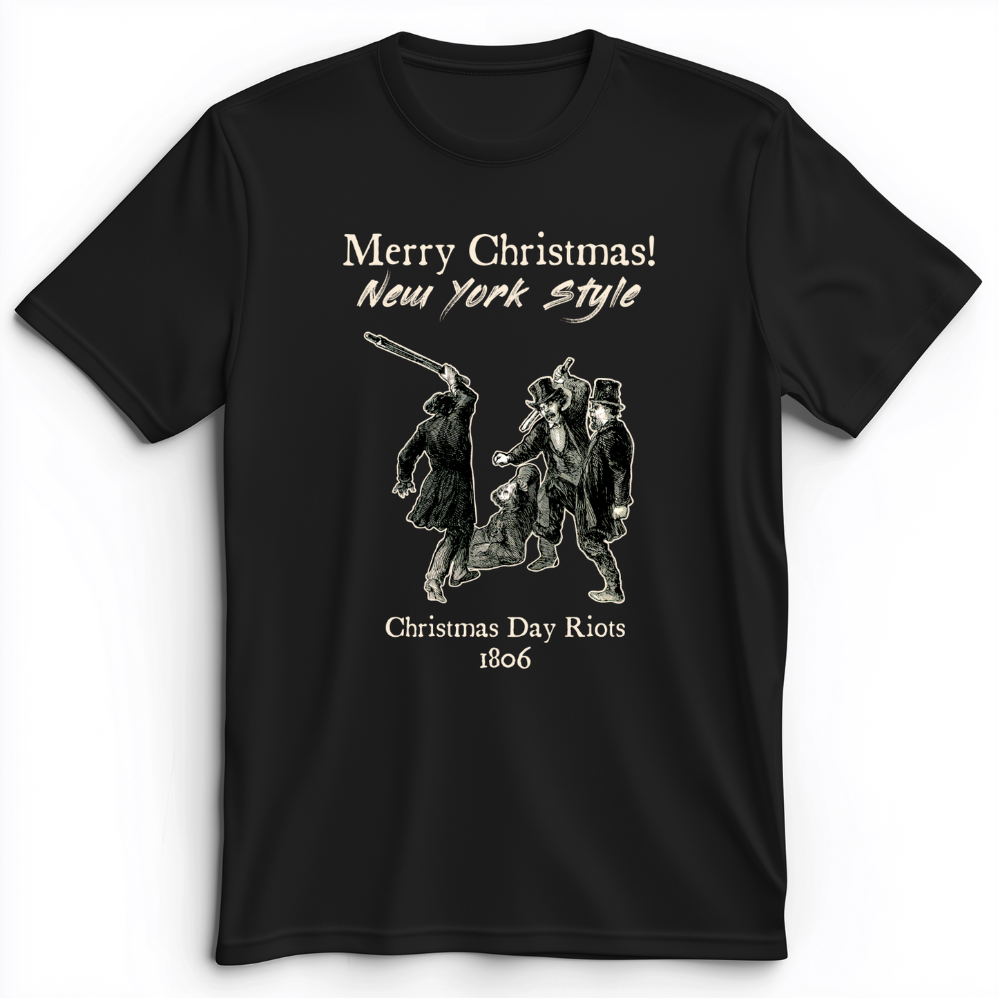 Christmas New York Style Premium Tee Black / S