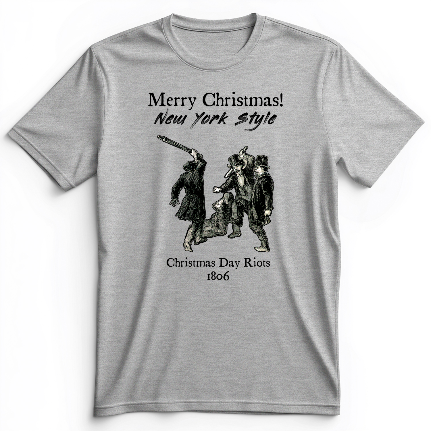 Christmas New York Style Premium Tee Athletic Heather / S