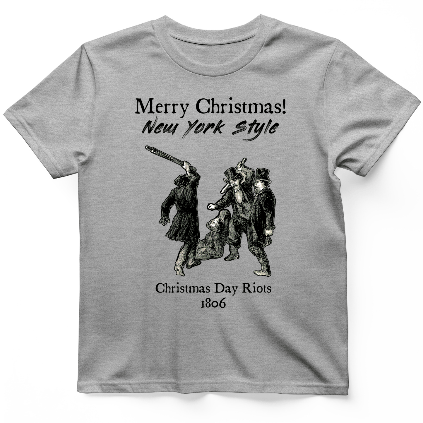 Christmas New York Style T-Shirt Sport Grey / S