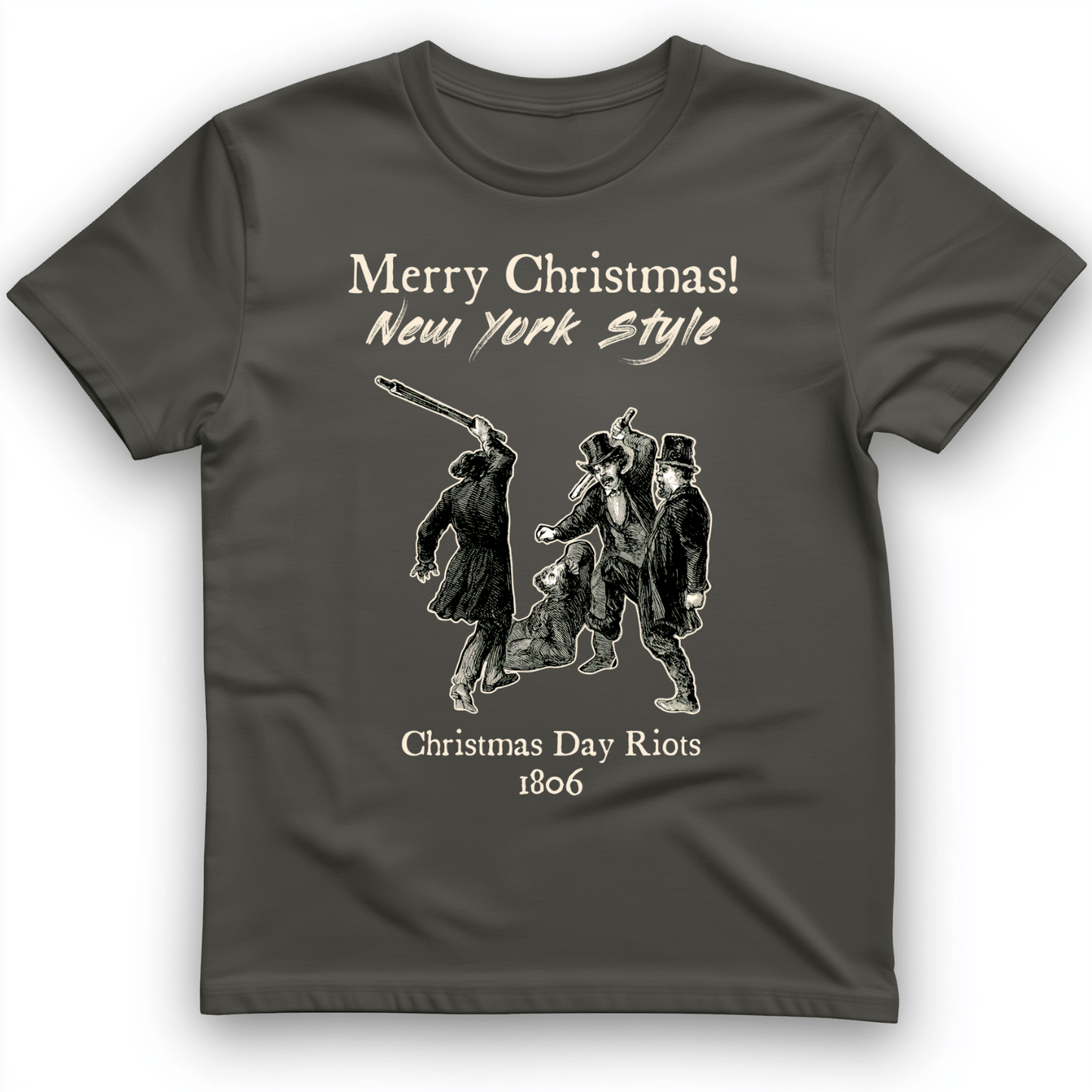 Christmas New York Style T-Shirt Charcoal / S