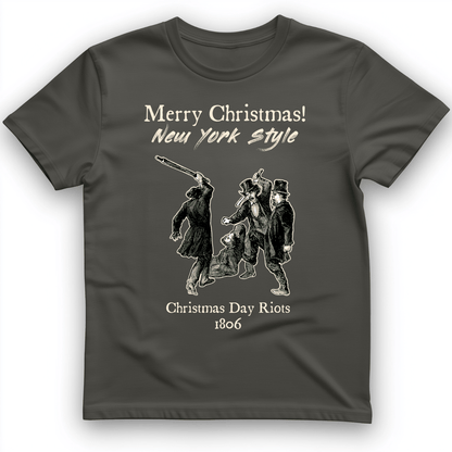Christmas New York Style T-Shirt Charcoal / S