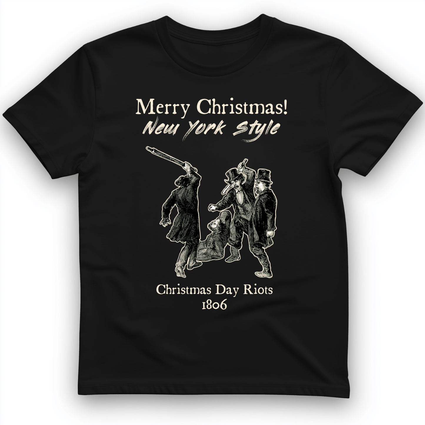 Christmas New York Style T-Shirt Black / S