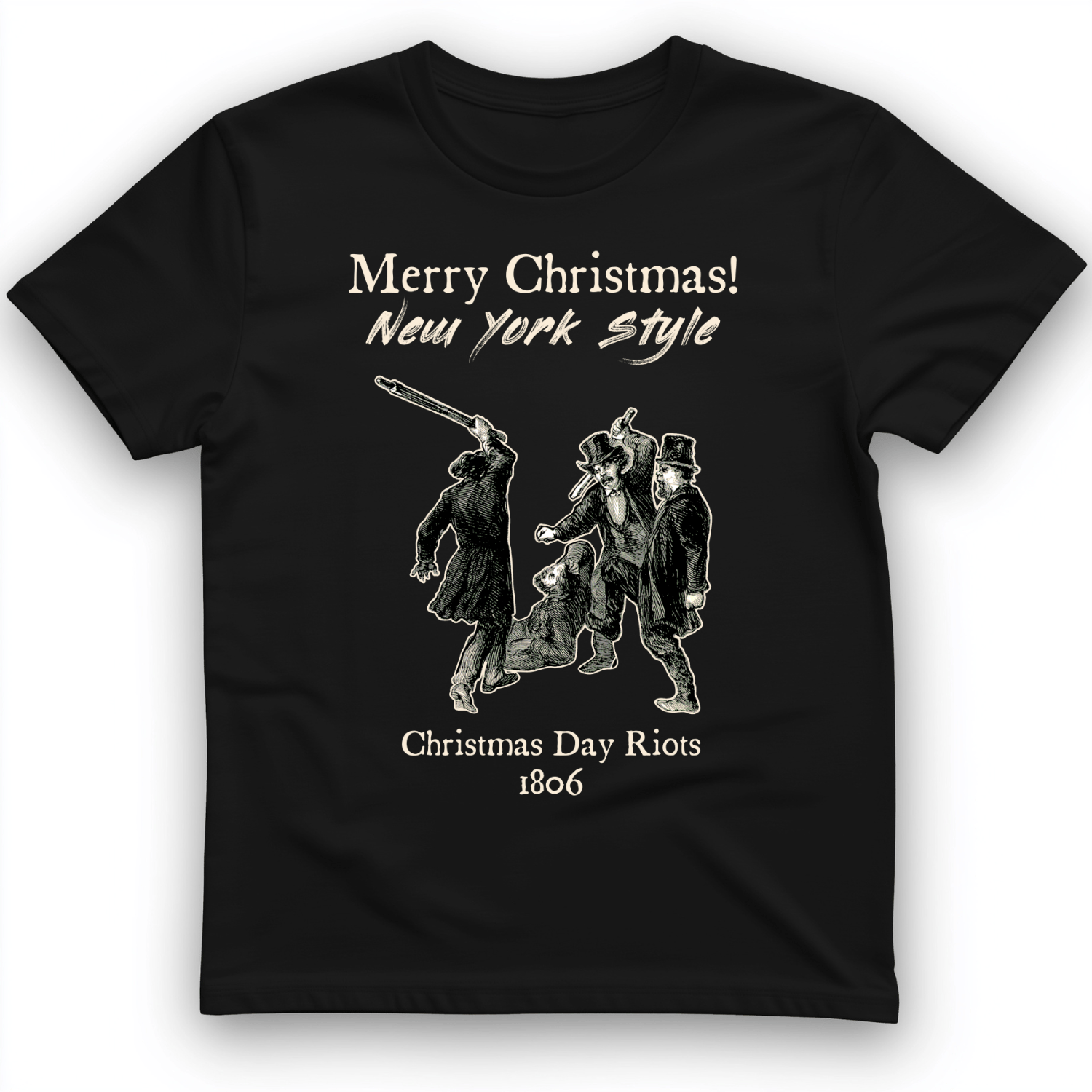Christmas New York Style T-Shirt Black / S