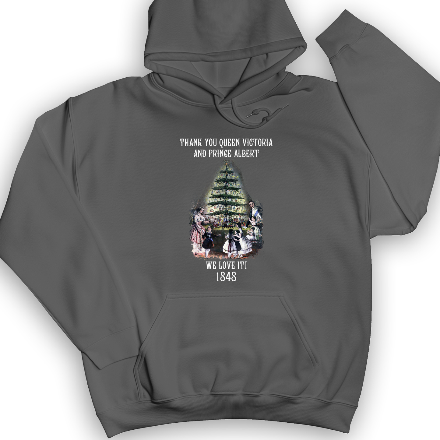 Christmas Tree Hoodie Charcoal / S