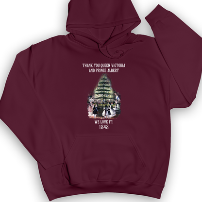 Christmas Tree Hoodie Maroon / S