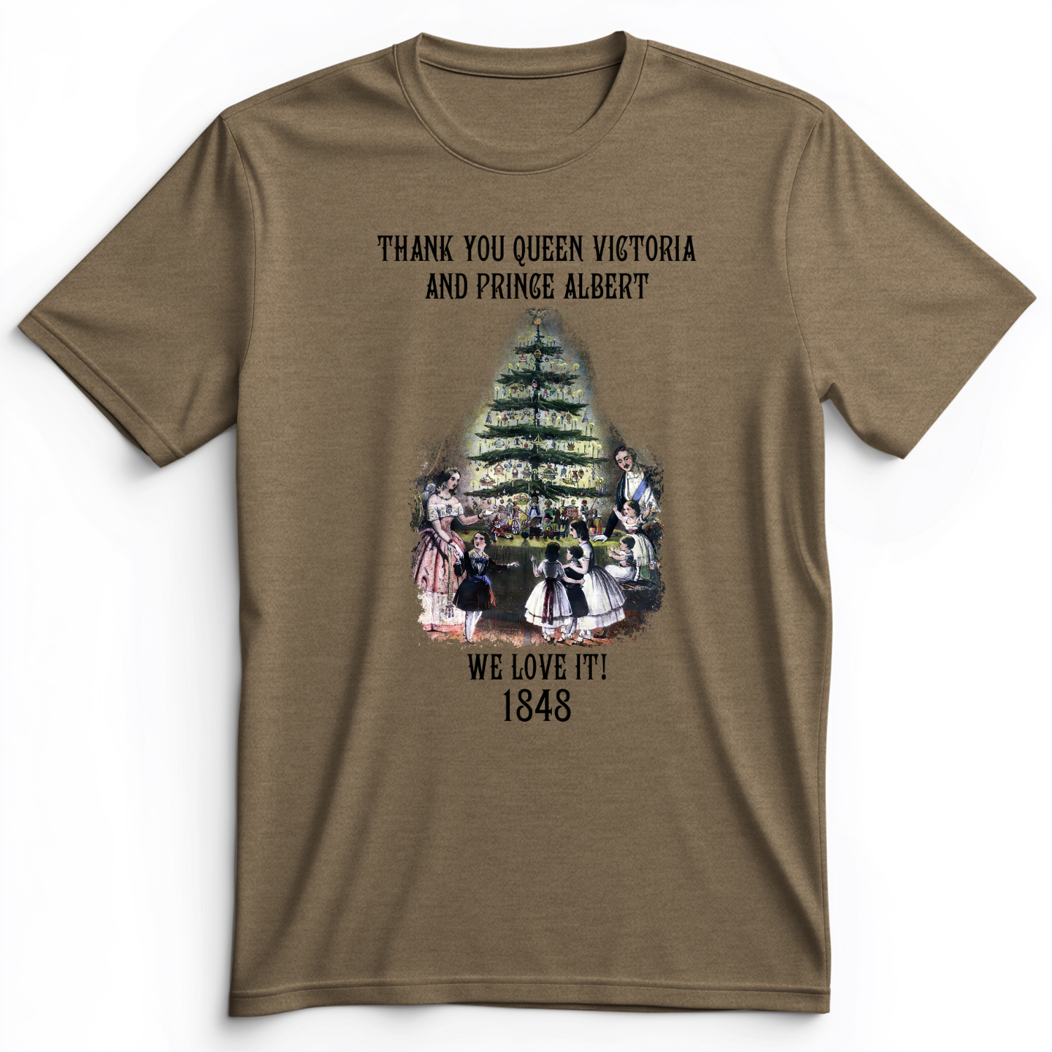 Christmas Tree Premium Tee Heather Olive / S