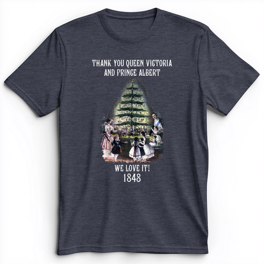 Christmas Tree Premium Tee Heather Navy / S