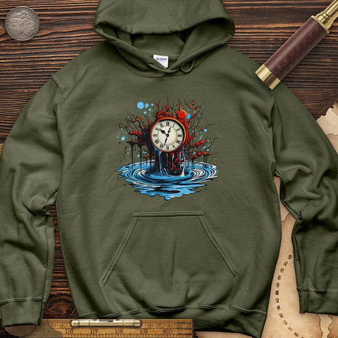 Clock Tattoo Clipart Hoodie Military Green / S