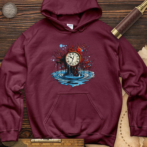 Clock Tattoo Clipart Hoodie Maroon / S