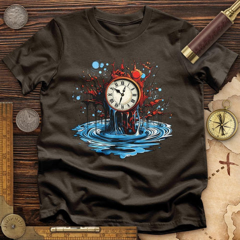 Clock Tattoo Clipart T-Shirt Dark Chocolate / S