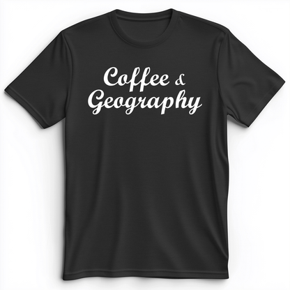 Coffee and Geography Premium Tee Dark Grey Heather / S