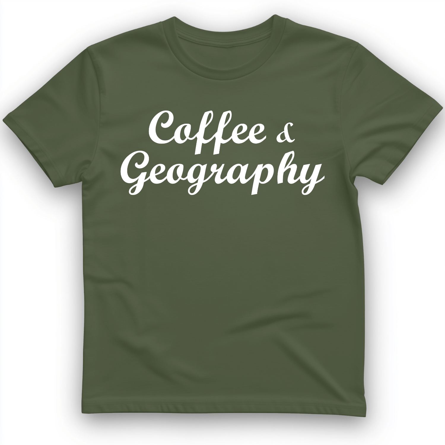 Coffee and Geography T-Shirt Military Green / S