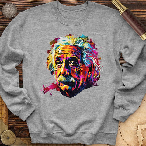 Colorful Albert Einstein Crewneck Sport Grey / S