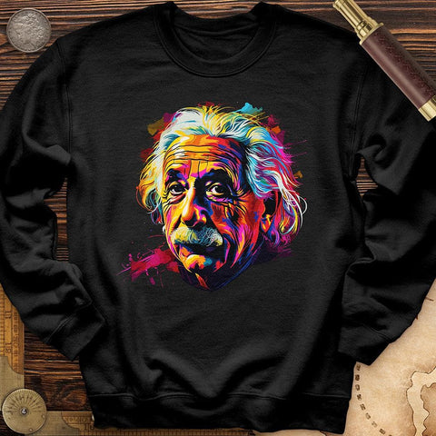 Colorful Albert Einstein Crewneck Black / S