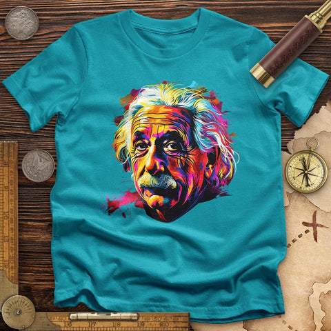 Colorful Albert Einstein T-Shirt Tropical Blue / S
