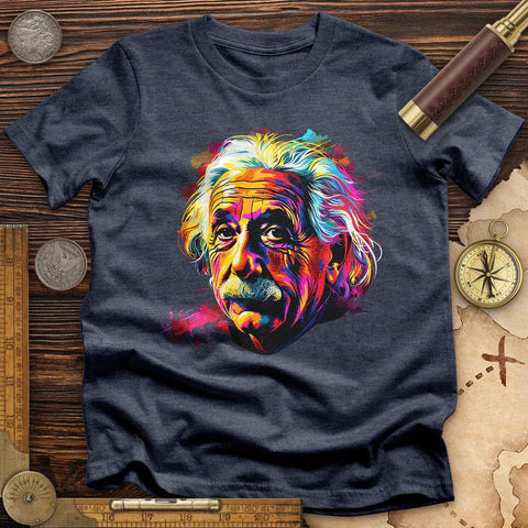 Colorful Albert Einstein T-Shirt Heather Navy / S