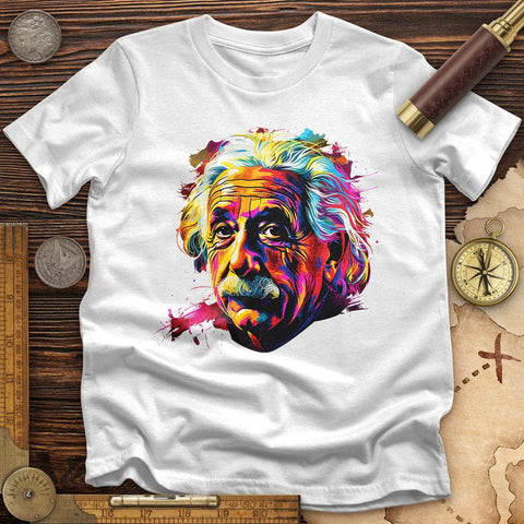 Colorful Albert Einstein T-Shirt White / S